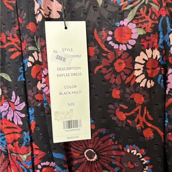 Veronica Beard Floral Long Sleeve Black Raylee Dress Women’s Size 10 New - Picture 5 of 11